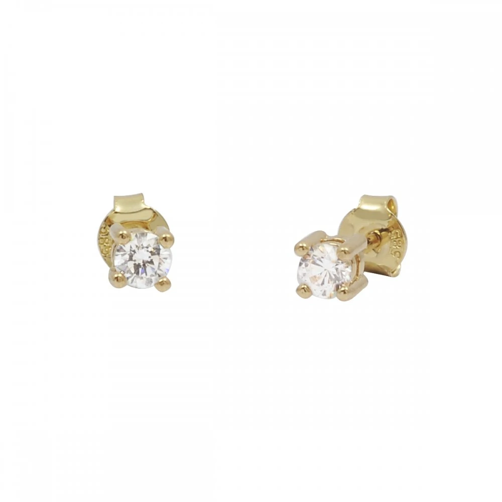 14K Χρυσά Σκουλαρίκια με Οικολογικά Διαμάντια LGSK29G