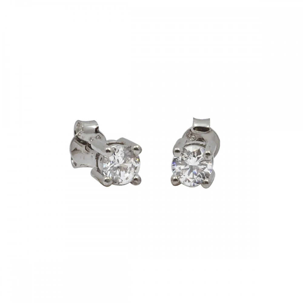 14K Λευκόχρυσα Σκουλαρίκια με Ζιργκόν SK5004O