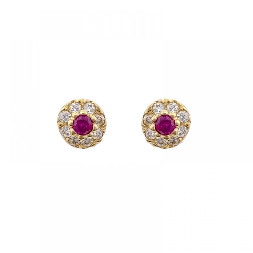 14K Χρυσά Σκουλαρίκια με Ζιργκόν SK5016O