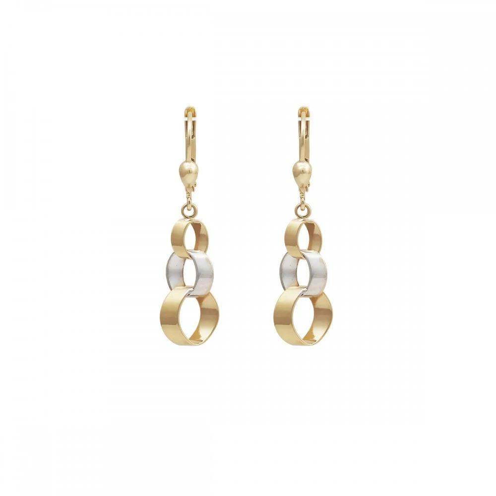 14K Χρυσά  Δίχρωμα Σκουλαρίκια SK5221O