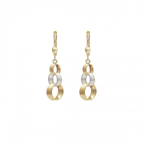 14K Χρυσά  Δίχρωμα Σκουλαρίκια SK5221O