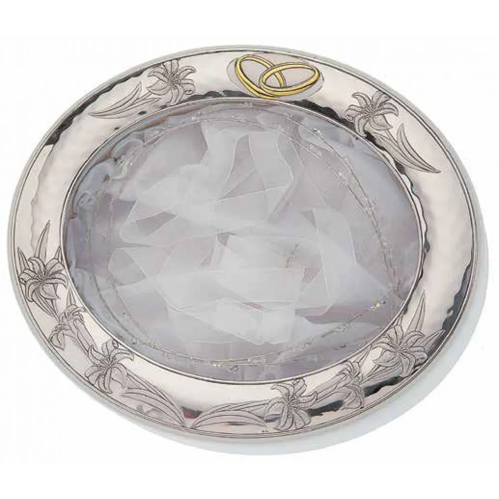 PRINCE SILVERO Ασημί Στεφανοθήκες Γάμου Καφέ Ξύλο  MA/ST25B