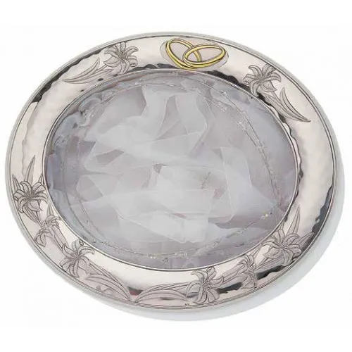 PRINCE SILVERO Ασημί Στεφανοθήκες Γάμου Καφέ Ξύλο  MA/ST25B