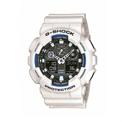 CASIO G-Shock με Λευκό Λουράκι από Καουτσούκ ΅GA-100B-7AER
