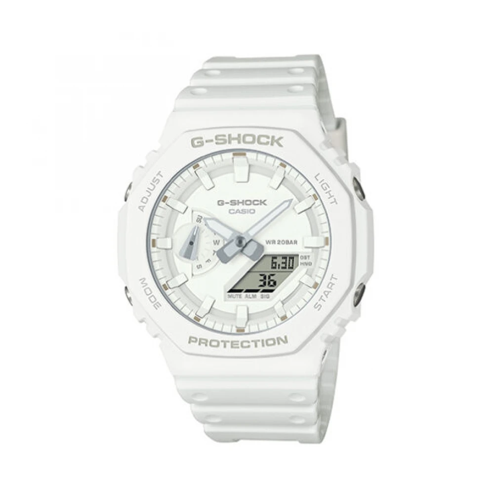 CASIO G-Shock με Λευκό Λουράκι από Καουτσούκ ΅GA-2100-7A7ER