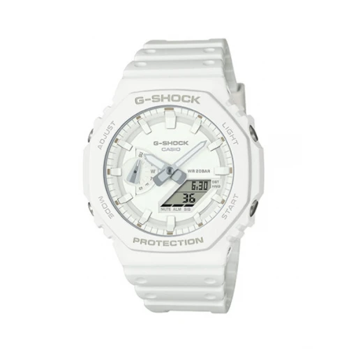 CASIO G-Shock με Λευκό Λουράκι από Καουτσούκ ΅GA-2100-7A7ER