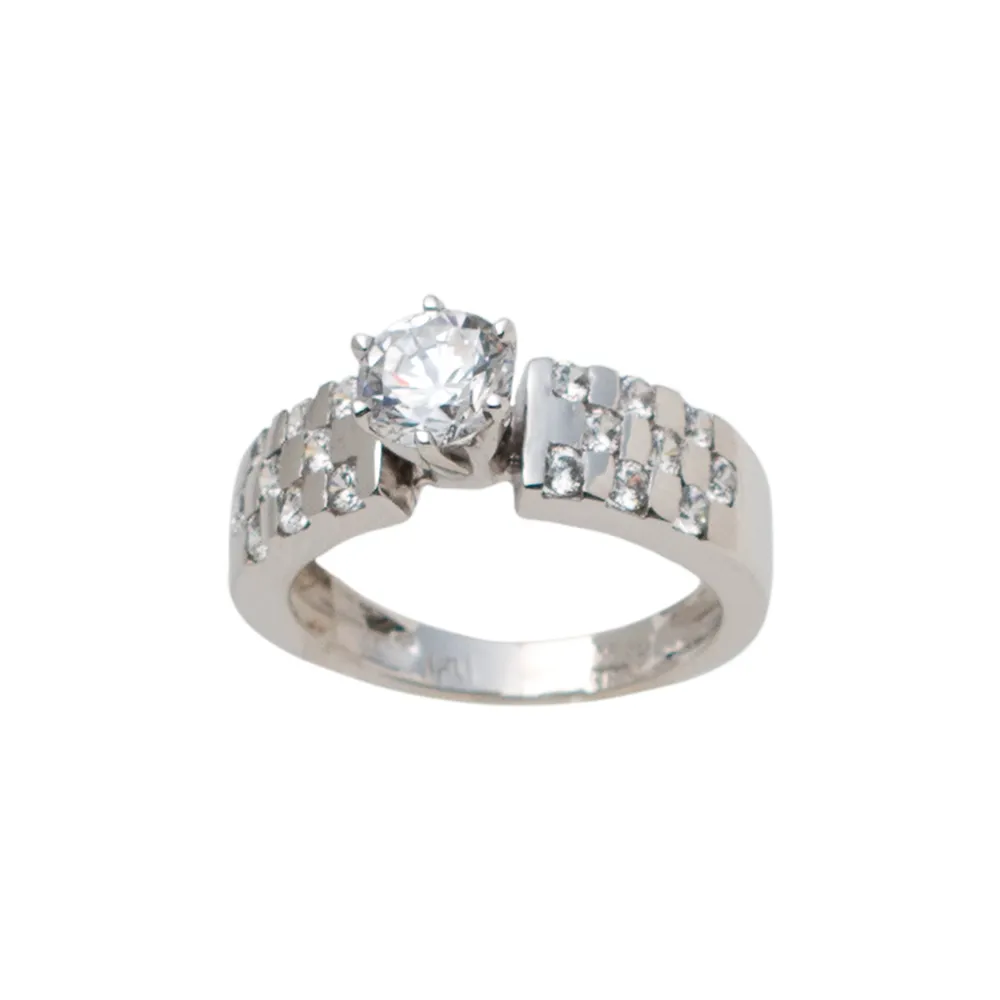 14K Λευκόχρυσο Δαχτυλίδι με Ζιργκόν GDK007