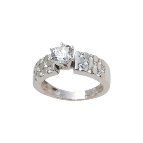 14K Λευκόχρυσο Δαχτυλίδι με Ζιργκόν GDK007