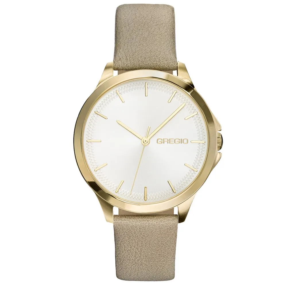 GREGIO Rosebery Grey Leather Strap GR150070