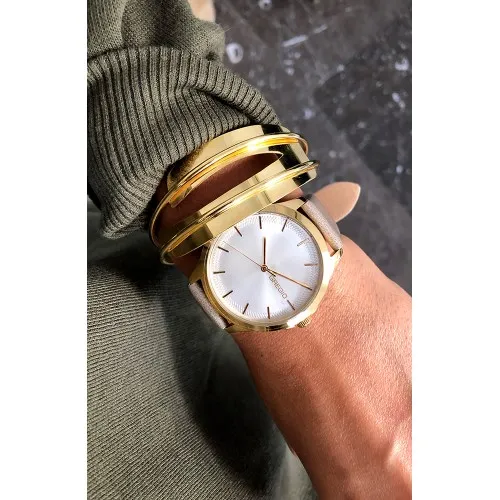 GREGIO Rosebery Grey Leather Strap GR150070