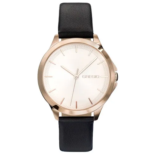 GREGIO Rosebery Black Leather Strap GR150081