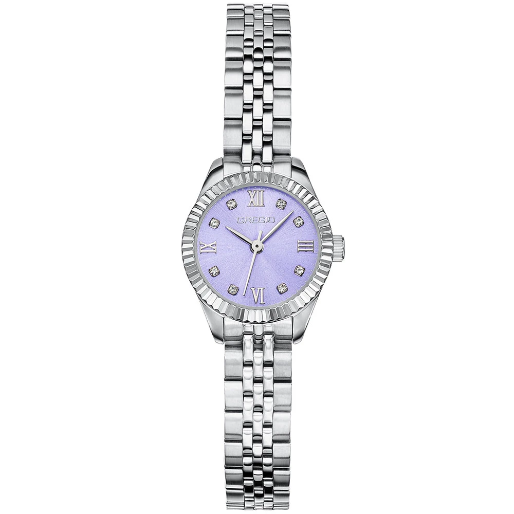 GREGIO Serenite Με Ασημί Μπρασελέ από Ανοξείδωτο Ατσάλι και Ζιργκόν GR610011