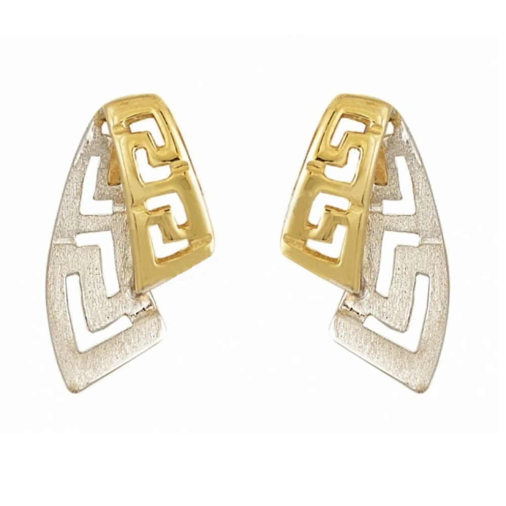 14K Χρυσά Σκουλαρίκια με διχρωμία Χρυσού GRE2021