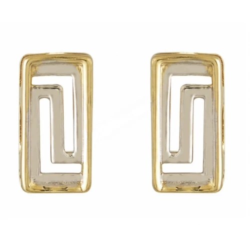 14K Χρυσά Σκουλαρίκια με διχρωμία Χρυσού GRE2022