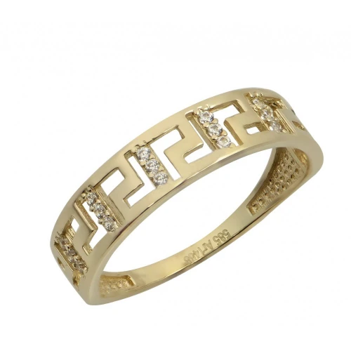 14K Χρυσό Δαχτυλίδι Μαίανδρος με Ζιργκόν GRE2081