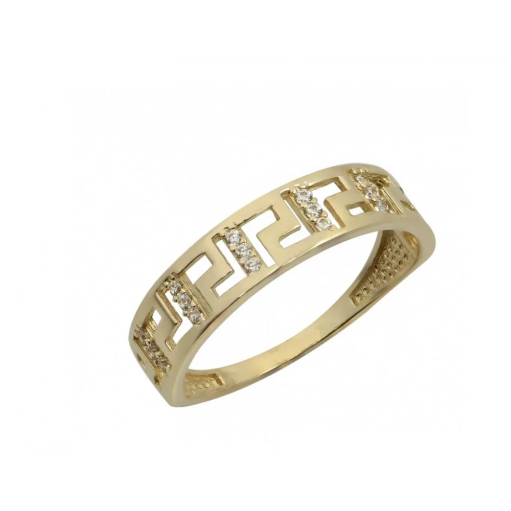 9K Χρυσό Δαχτυλίδι Μαίανδρος με Ζιργκόν GRE3022