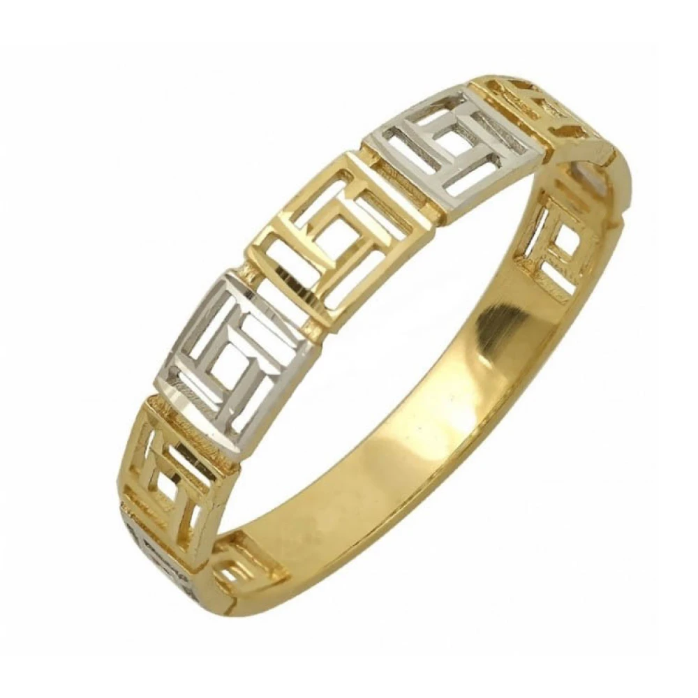 9K Χρυσό Δαχτυλίδι Δύο Τόνων με Μαίανδρο GRE3045