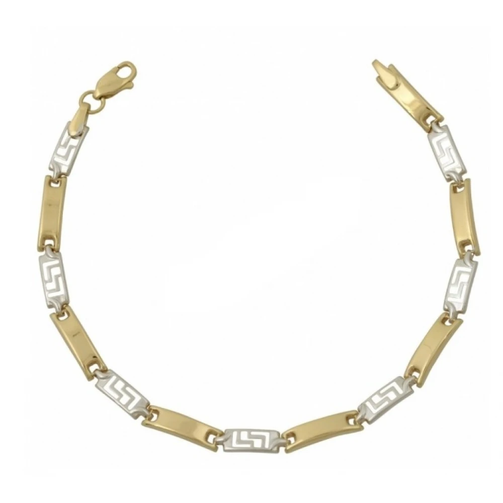 9K Χρυσό Βραχιόλι Δύο Τόνων με Μαίανδρο GRE3062