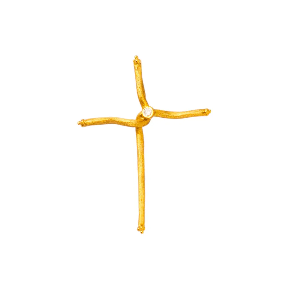 18K Χρυσό Σταυρός με Διαμάντι GS137DM