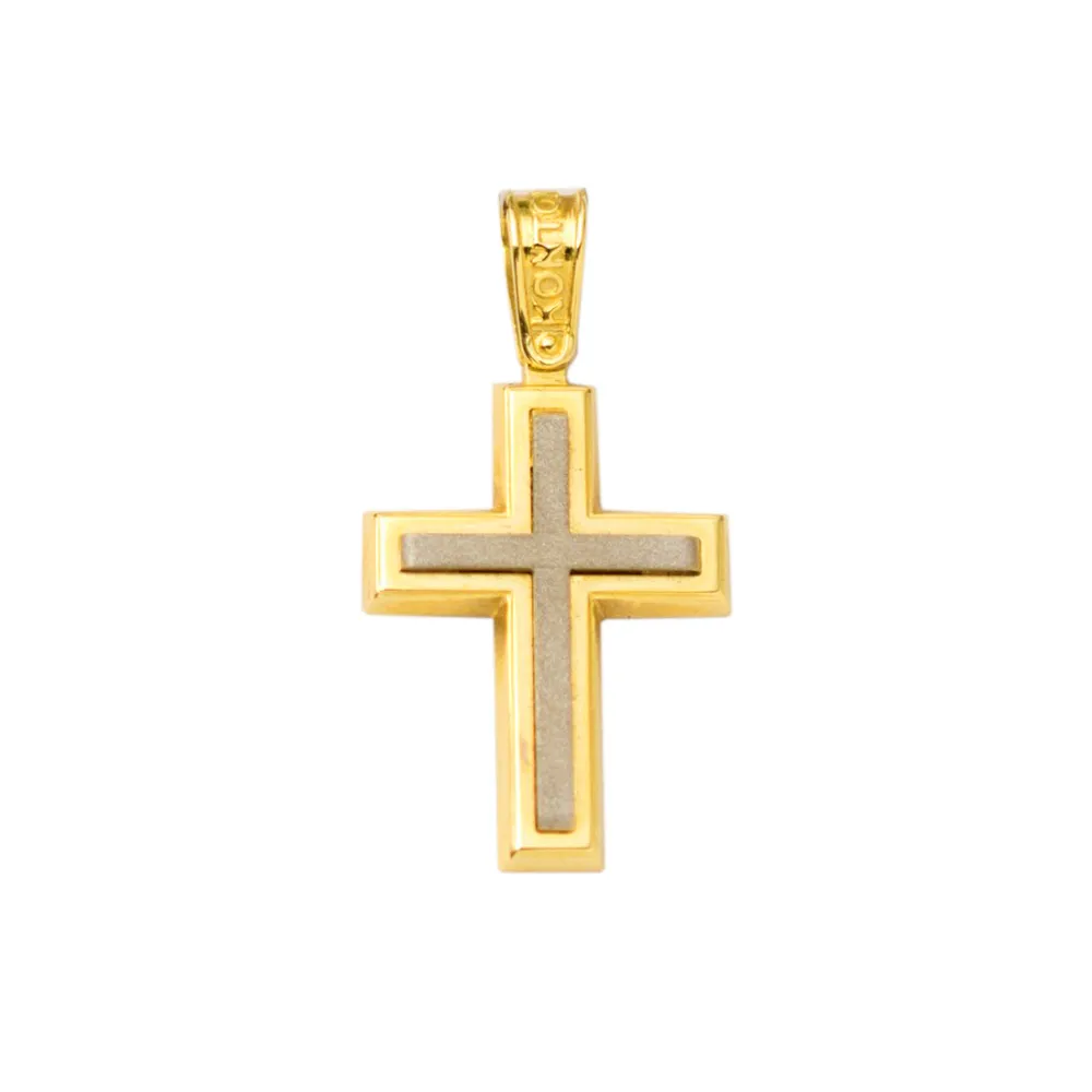 14K Χρυσός Δίχρωμος Σταυρός GS522K0