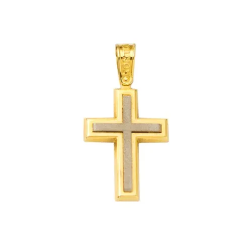14K Χρυσός Δίχρωμος Σταυρός GS522K0