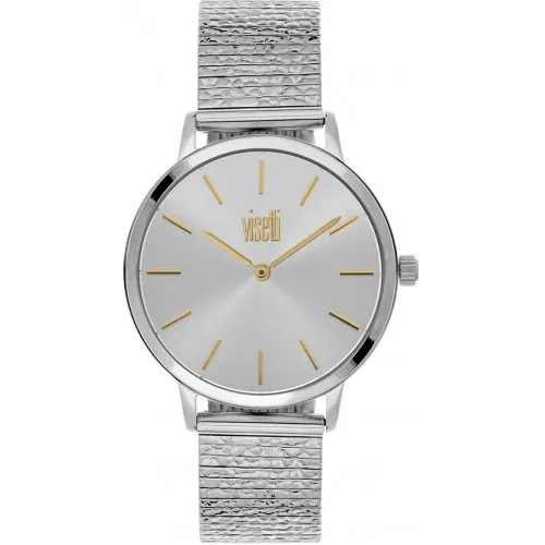 VISETTI Sunshine Silver Leather Strap HF-370SG
