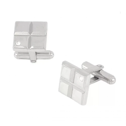 Μανικετόκουμπα από Ασημί Ανοξείδωτο Ατσάλι HFO1008