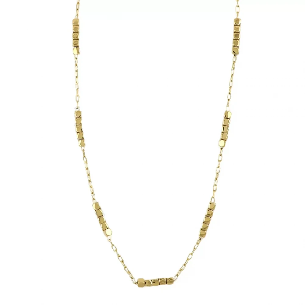 Κολιέ από Ατσάλι Επιχρυσωμένο "Κύβοι" HNS2376