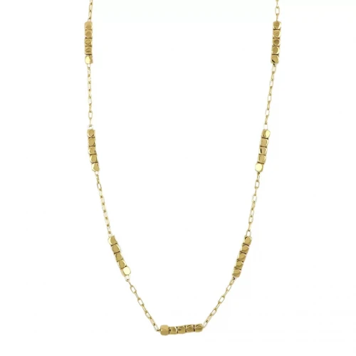 Κολιέ από Ατσάλι Επιχρυσωμένο "Κύβοι" HNS2376