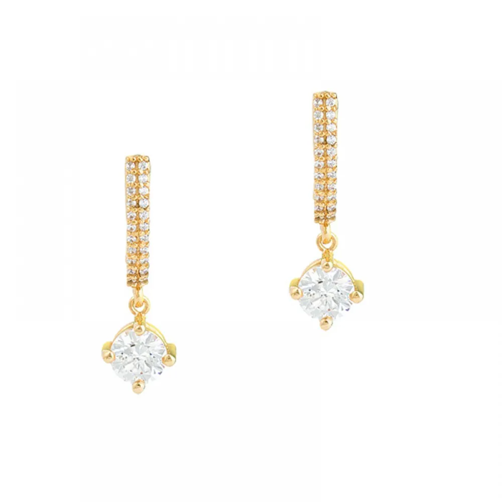 14K Χρυσά Σκουλαρίκια Με Ζιργκόν RX612