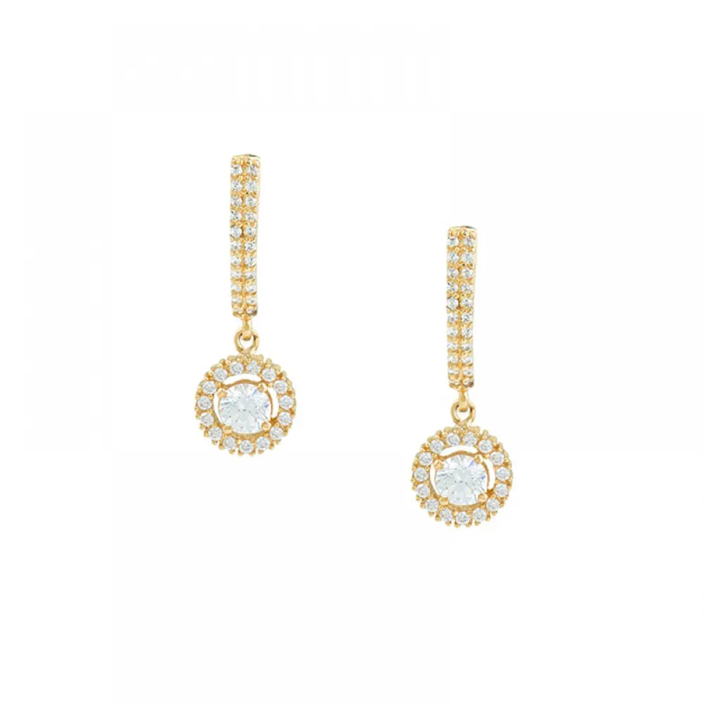 14K Χρυσά Σκουλαρίκια Με Ζιργκόν PX607