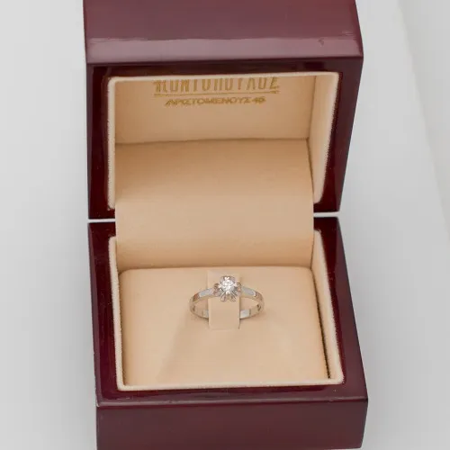 18K Μονόπετρο Δαxτυλίδι Αρραβώνων με Διαμάντι K04