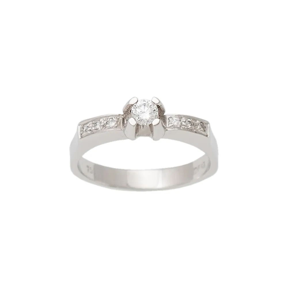 18K Μονόπετρο Δαxτυλίδι Αρραβώνων με Διαμάντι K07