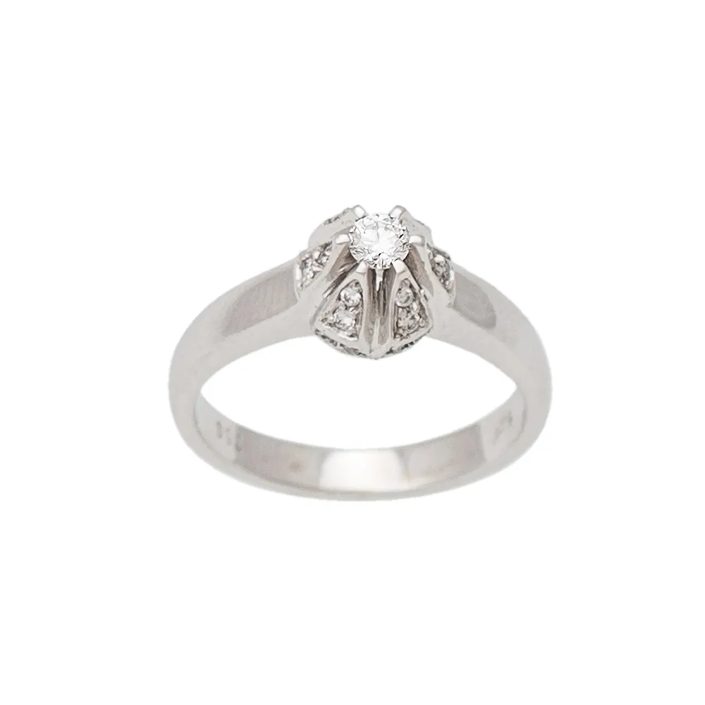 18K Μονόπετρο Δαxτυλίδι Αρραβώνων με Διαμάντι K08