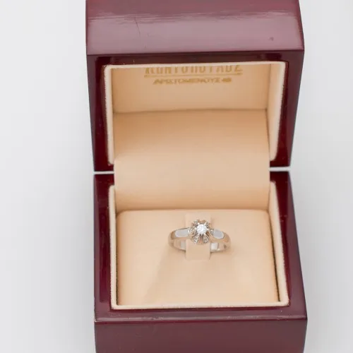 18K Μονόπετρο Δαxτυλίδι Αρραβώνων με Διαμάντι K08