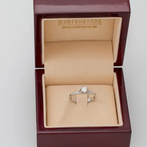 18K Μονόπετρο Δαxτυλίδι Αρραβώνων με Διαμάντι K213