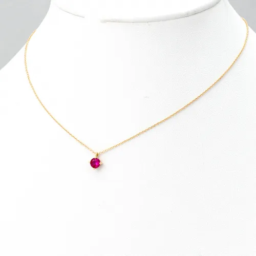 14Κ Χρυσό Κολιέ με Κόκκινο Κρύσταλλο K370GKRE