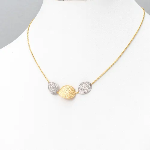 14K Χρυσό Δίχρωμο Κολιέ KI00043