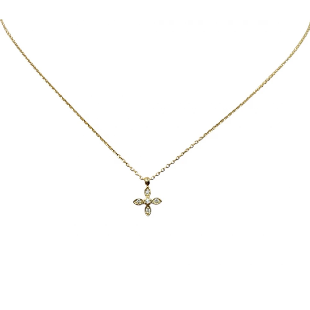 9Κ Χρυσό Κολιέ Μικρός Σταυρός με Ζιργκόν KL099ANR