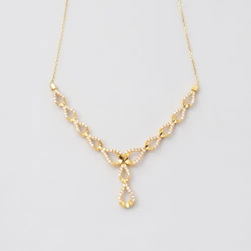 14K Χρυσό Κολιέ Με Ζιργκόν KL114VR1