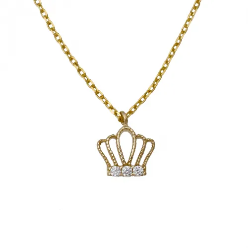 9K Χρυσό Κολιέ "Βασιλικό Στέμμα" με Ζιργκόν K169IG