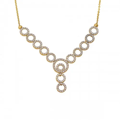 14K Χρυσό Κολιέ Με Ζιργκόν KL151F1