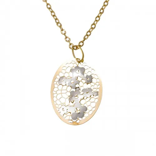 14K Χρυσό Δίχρωμο Κολιέ KL388BS