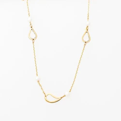 14Κ Χρυσό Κολιέ με Μαργαριτάρια KL754VR