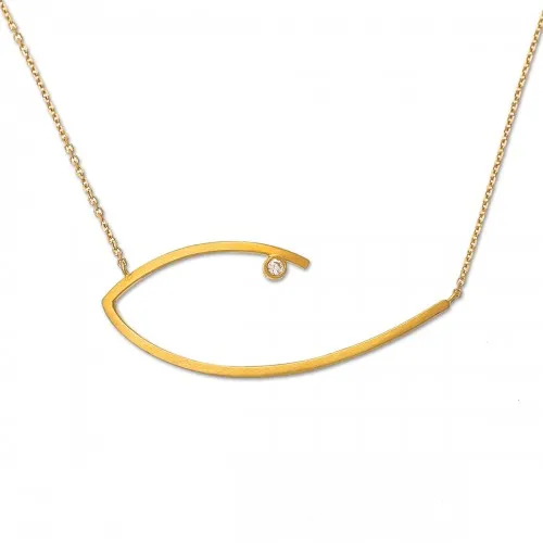 14Κ Χρυσό Κολιέ "Μάτι" με Ζιργκόν KL809KT1