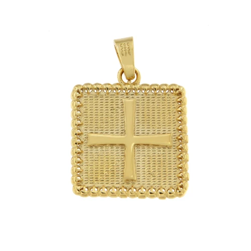 14K, Χρυσό Κωνσταντινάτο, Διπλής Όψεως με Ζιργκόν KN109VR