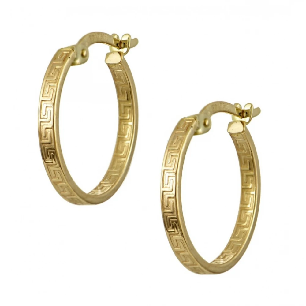 14K Χρυσά Σκουλαρίκια Κρίκοι με Μαιάνδρους KP2087