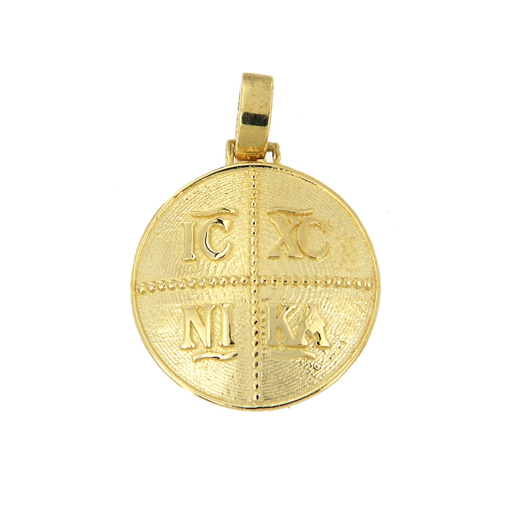 14K Χρυσό Μενταγιόν Ζώδιο και Κωνσταντινάτο "Δίδημοι" KNZ20GEM