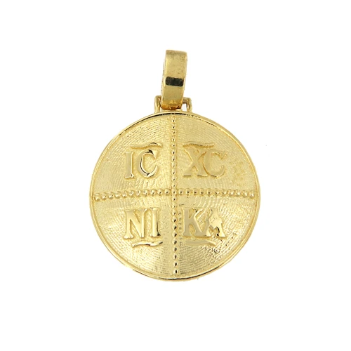 14K Χρυσό Μενταγιόν Ζώδιο και Κωνσταντινάτο "Δίδημοι" KNZ20GEM