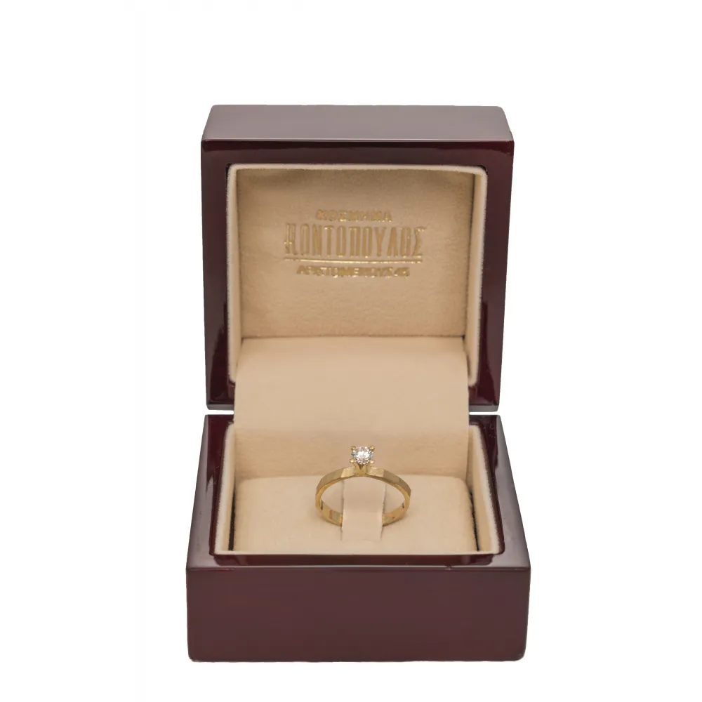 18K Μονόπετρο Δαxτυλίδι Αρραβώνων με Οικολογικό Διαμάντι LAB85716